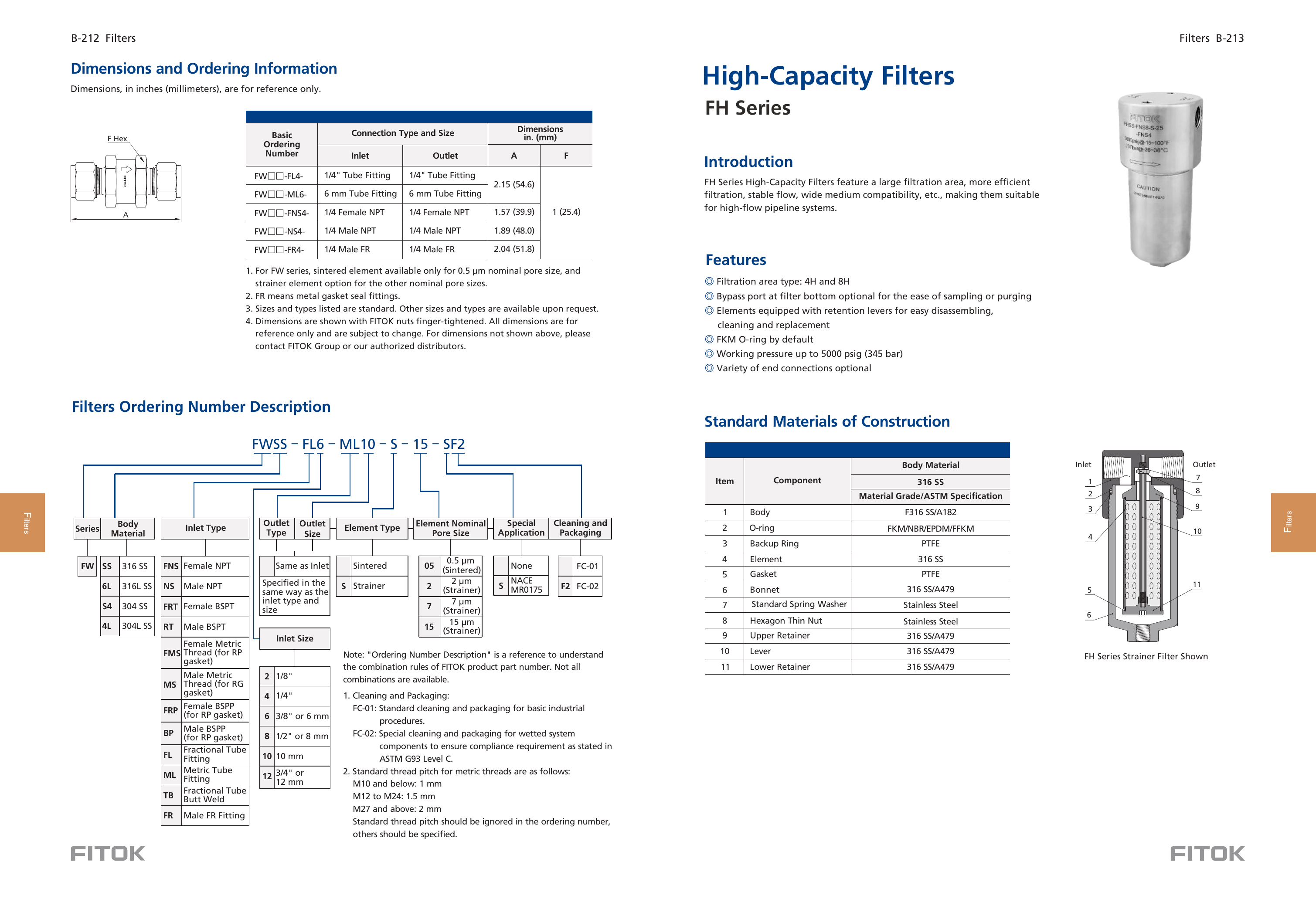Фильтры большой ёмкости FH Series