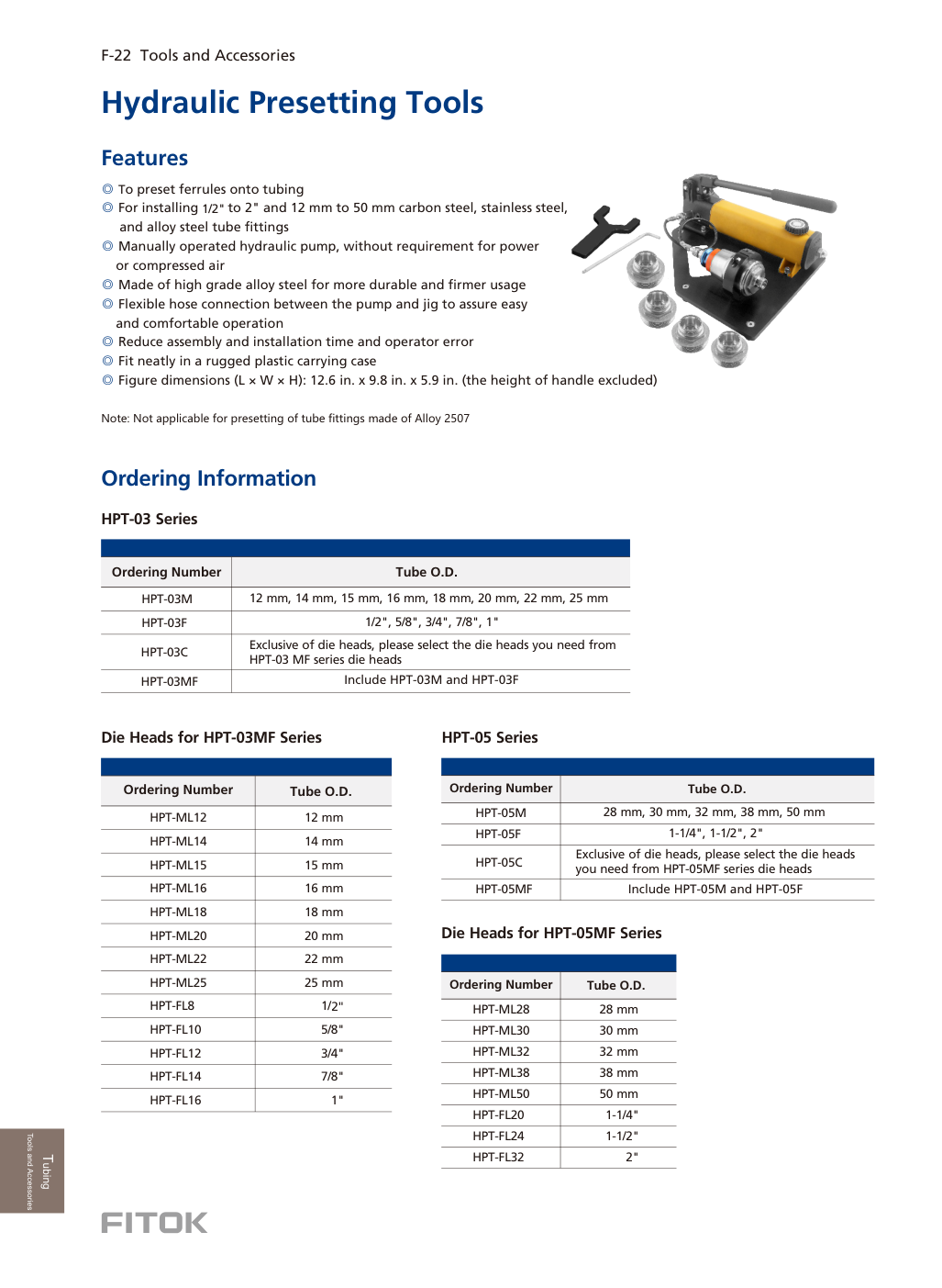 Пресетинговые инструменты HPT / MPT Series