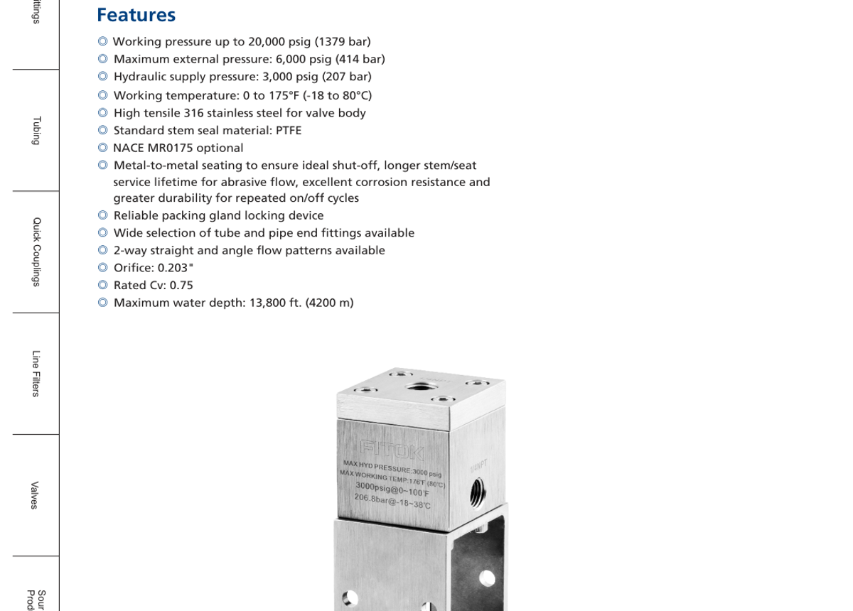 Подводные гидравлические игольчатые клапаны
